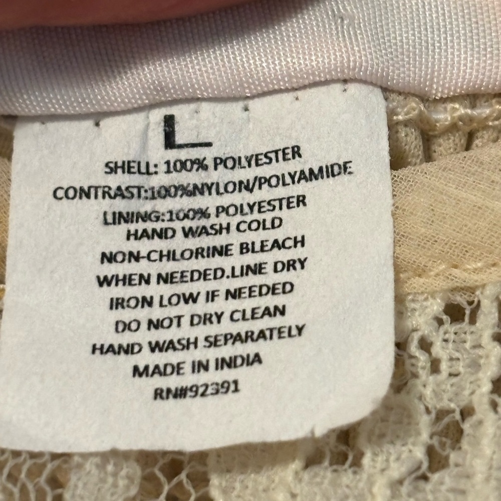Band of Gypsies Cream Sundress with Spaghetti Straps Size L - Picture 10 of 10